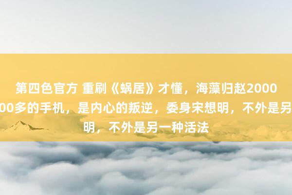 第四色官方 重刷《蜗居》才懂，海藻归赵20000元和5000多的手机，是内心的叛逆，委身宋想明，不外是另一种活法