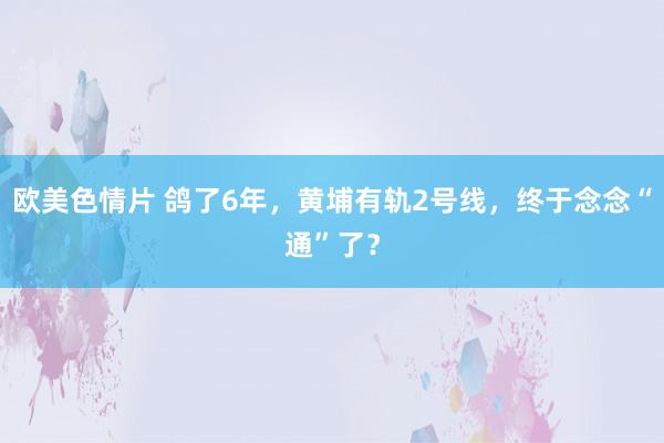 欧美色情片 鸽了6年，黄埔有轨2号线，终于念念“通”了？