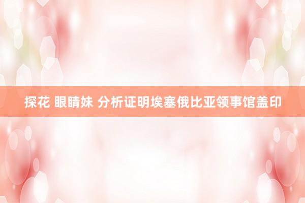 探花 眼睛妹 分析证明埃塞俄比亚领事馆盖印