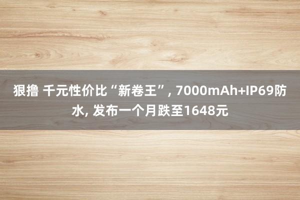 狠撸 千元性价比“新卷王”， 7000mAh+IP69防水， 发布一个月跌至1648元