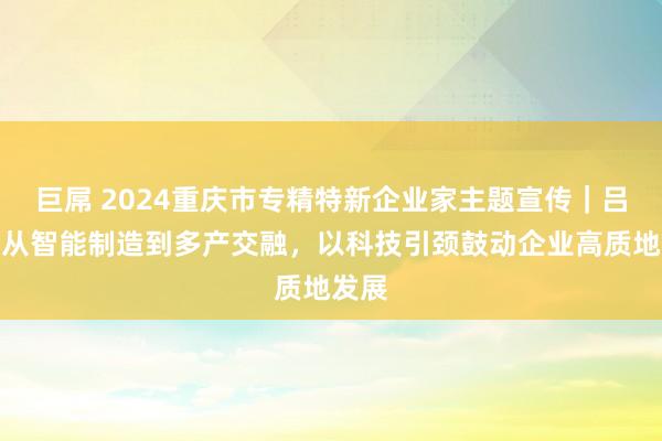 巨屌 2024重庆市专精特新企业家主题宣传｜吕剑：从智能制造到多产交融，以科技引颈鼓动企业高质地发展