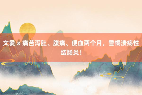 文爱 x 痛苦泻肚、腹痛、便血两个月，警惕溃疡性结肠炎！